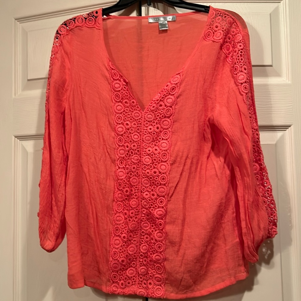 By Design-Medium - Cora Tunic with Lace Accent and Inset